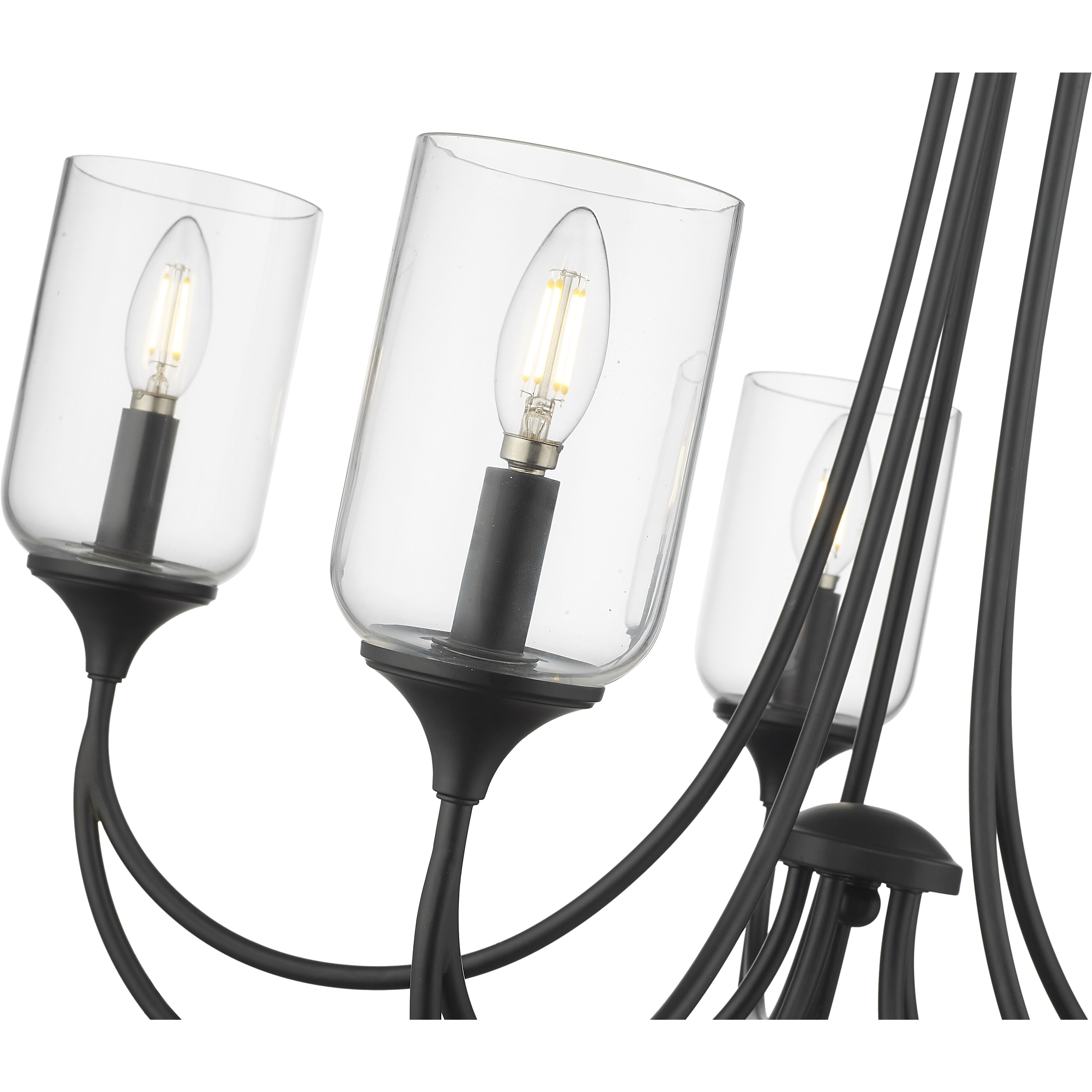 Waddingham 5 Light 27 inch Matte Black Chandelier Ceiling Light